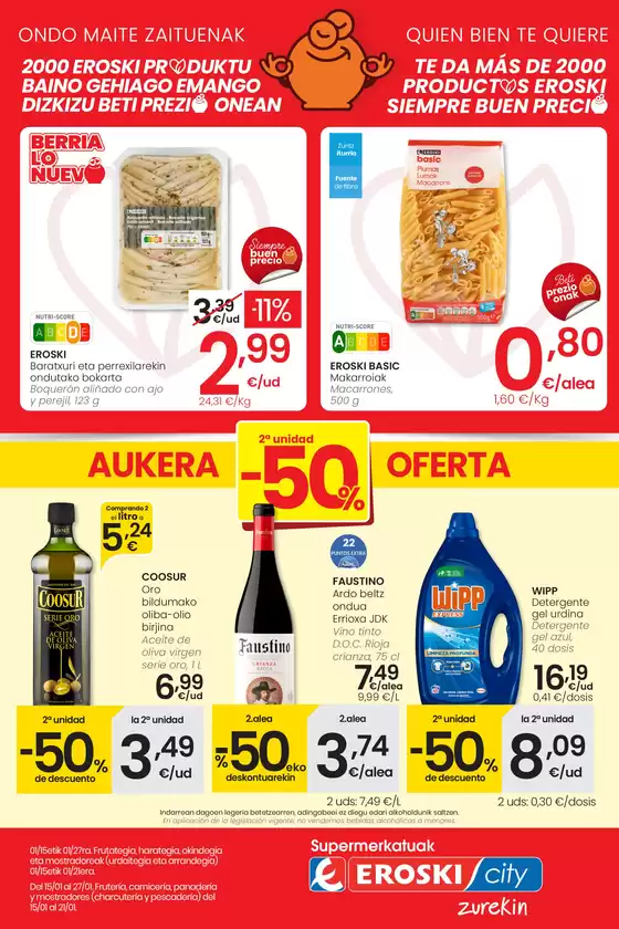 Catálogo Eroski en Quart de Poblet | Más de 2000 productos EROSKI siempre a buen precio SUPERMERCADOS EROSKI | 2026-01-15T00:00:00.000Z - 2026-01-27T00:00:00.000Z