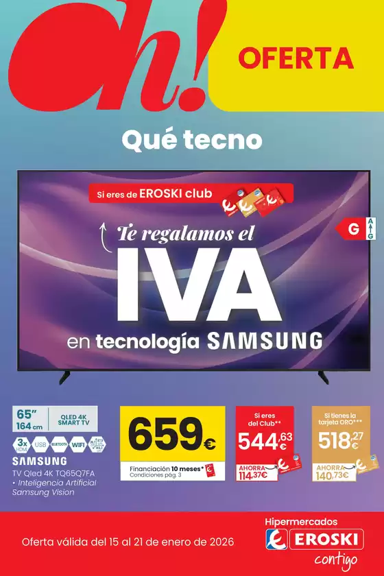 Catálogo Eroski en Tarancón | Oh! Qué tecno | 2026-01-15T00:00:00.000Z - 2026-01-21T00:00:00.000Z