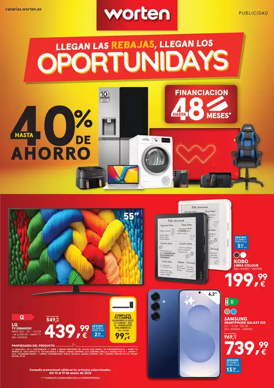 Catálogo Worten en Vigo | Llegan Las Rebajas, Llegan Los Oportunidays | 2026-01-13T00:00:00.000Z - 2026-01-19T00:00:00.000Z