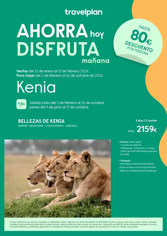 Catálogo Travelplan en Colmenar Viejo | Travelplan Kenya | 2026-01-14T00:00:00.000Z - 2026-10-26T00:00:00.000Z