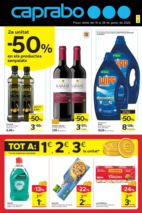 Catálogo Caprabo en Tarancón | 2a unitat -50% | 2026-01-15T00:00:00.000Z - 2026-01-28T00:00:00.000Z