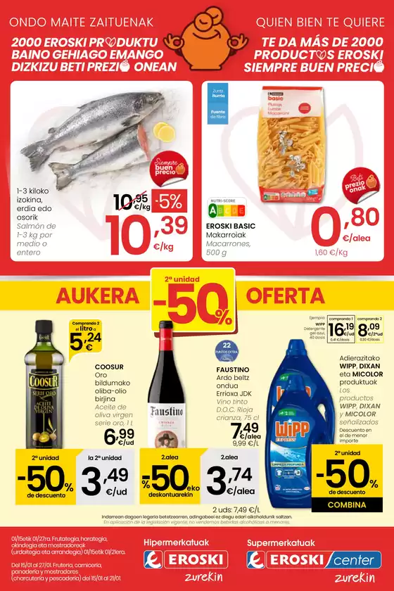Catálogo Eroski en Ingenio | Más de 2000 productos EROSKI siempre a buen precio EROSKI | 2026-01-15T00:00:00.000Z - 2026-01-27T00:00:00.000Z