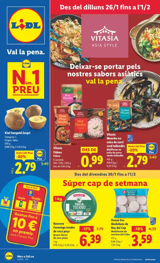 Catálogo Lidl en Garriga | № 1 PRECIO - Ofertas válidas del 26/01 al 01/02 | 2026-01-26T00:00:00.000Z - 2026-02-01T00:00:00.000Z