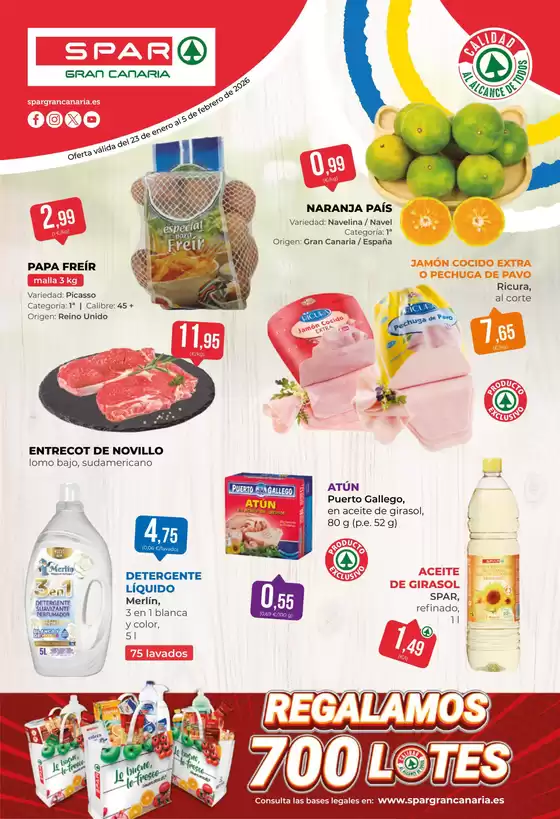 Catálogo SPAR Gran Canaria en Valdemoro | Oferta válida del 23 de enero al 5 de febrero de 2026 | 2026-01-23T00:00:00.000Z - 2026-02-05T00:00:00.000Z