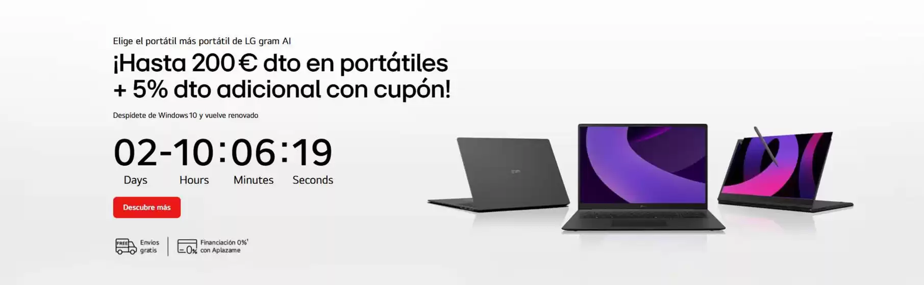 Catálogo LG en Sanlúcar de Barrameda | ¡Hasta 200 € dto en portátiles + 5% dto adicional con cupón! | 2026-01-23T00:00:00.000Z - 2026-01-25T00:00:00.000Z