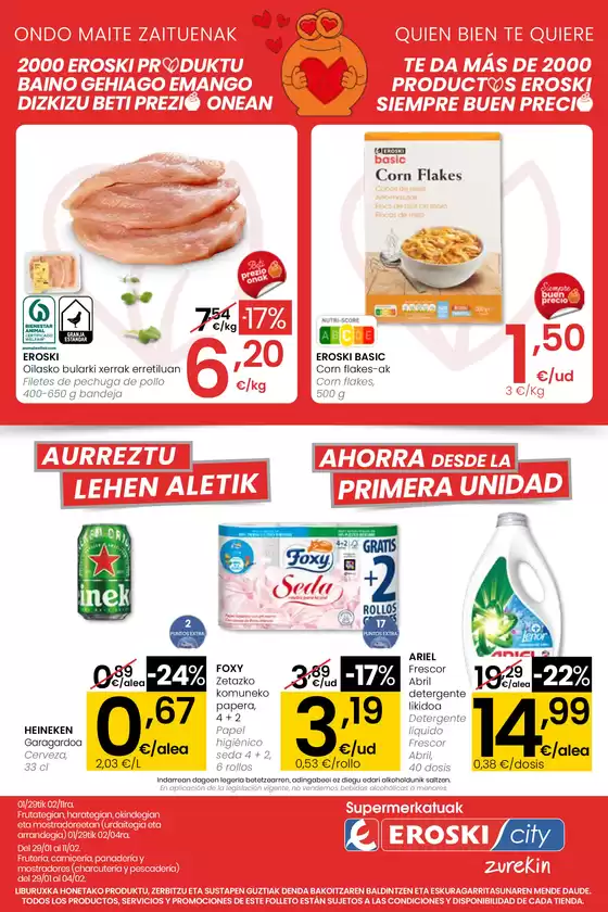 Catálogo Eroski en Villabona | EROSKI siempre a buen precio EROSKI CITY | 2026-01-29T00:00:00.000Z - 2026-02-11T00:00:00.000Z