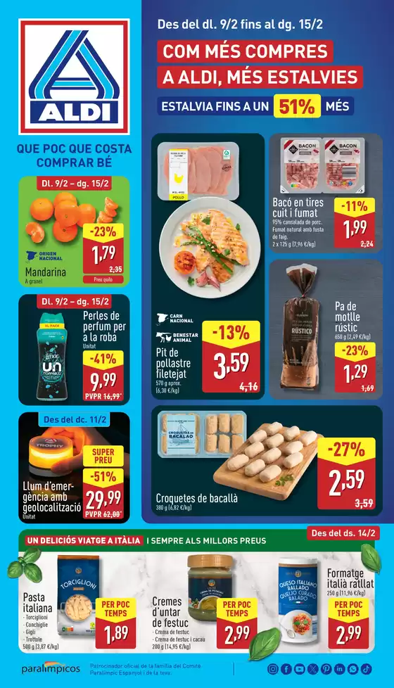 Catálogo ALDI en Salt | Qué poco cuesta comprar bien | 2026-02-09T00:00:00.000Z - 2026-02-15T00:00:00.000Z