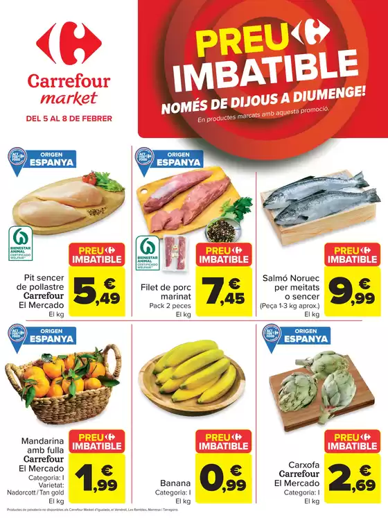 Catálogo Carrefour Market en San Bartolomé de las Abiertas | Preu imbatible | 2026-02-05T00:00:00.000Z - 2026-02-08T00:00:00.000Z