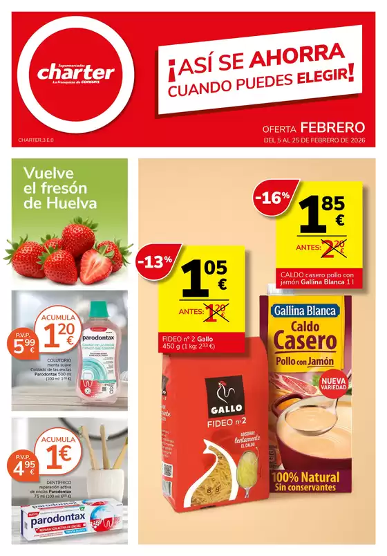 Catálogo Supermercados Charter en Lloret de Mar | Del 5 Al 25 De Febrero De 2026 | 2026-02-05T00:00:00.000Z - 2026-02-25T00:00:00.000Z