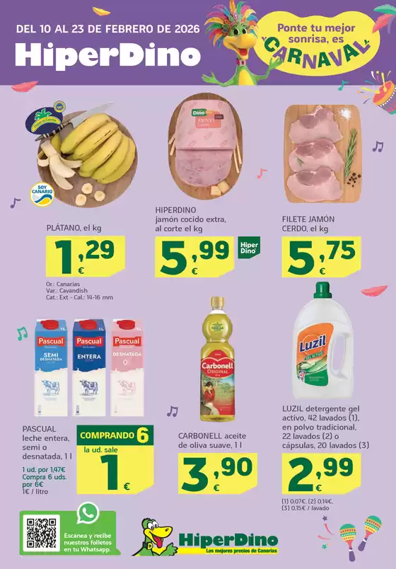 Catálogo HiperDino en Pastoriza | Ponte tu mejor sonrisa, es carnaval | 2026-02-10T00:00:00.000Z - 2026-02-23T00:00:00.000Z