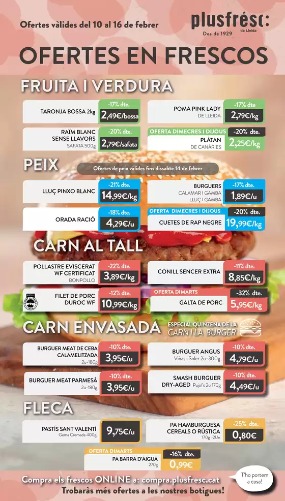 Catálogo Plusfresc | Ofertes De Productes Frescos | 2026-02-10T00:00:00.000Z - 2026-02-16T00:00:00.000Z