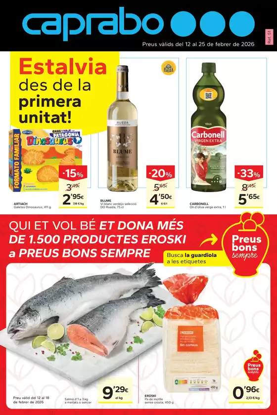 Catálogo Caprabo en Barberà del Vallés | Estalvia des de la primera unitat | 2026-02-12T00:00:00.000Z - 2026-02-25T00:00:00.000Z