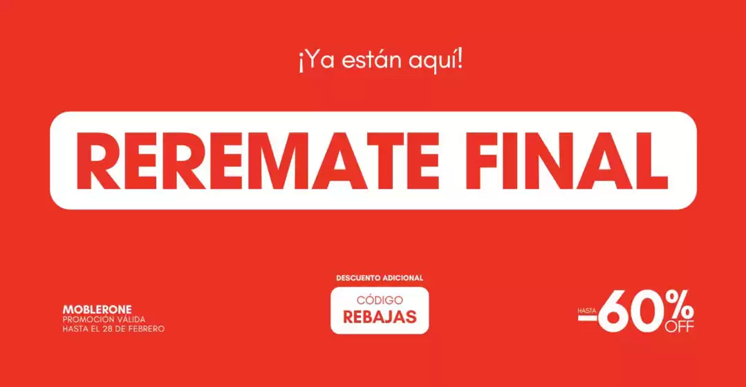 Catálogo Moblerone en Martos | Hasta -60% | 2026-02-18T00:00:00.000Z - 2026-02-28T00:00:00.000Z