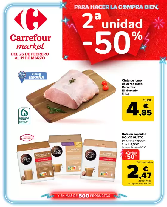 Catálogo Carrefour Market | 2° unidad al 50% | 2026-02-25T00:00:00.000Z - 2026-03-11T00:00:00.000Z