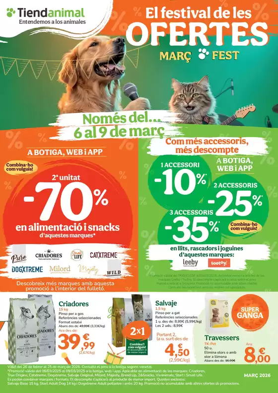 Catálogo Tiendanimal | El festival de les ofertes | 2026-02-26T00:00:00.000Z - 2026-03-25T00:00:00.000Z