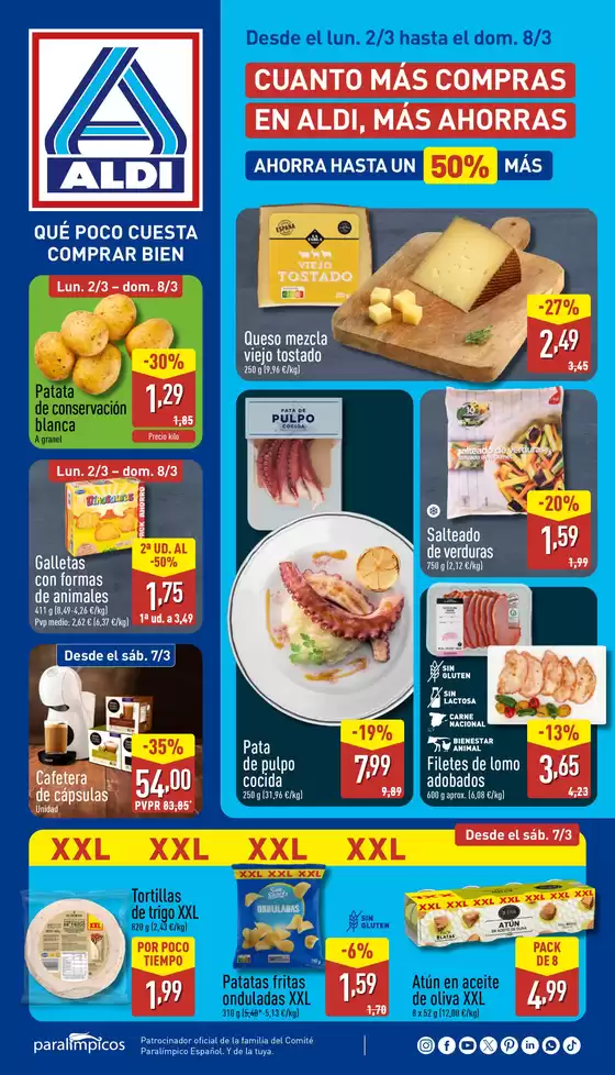 Catálogo ALDI en Cerceda | ¡Qué poco cuesta comprar bien! | 2026-03-02T00:00:00.000Z - 2026-03-08T00:00:00.000Z
