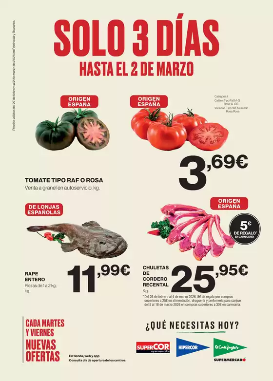 Catálogo Hipercor | Solo 3 Días | 2026-02-27T00:00:00.000Z - 2026-03-02T00:00:00.000Z