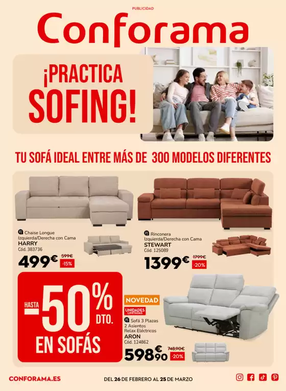 Catálogo Conforama en Pinedo | Tu sofá ideal en Majadahonda | 2026-03-03T00:00:00.000Z - 2026-03-25T00:00:00.000Z