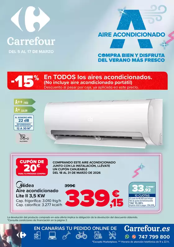 Catálogo Carrefour | AIRE ACONDICIONADO | 2026-03-05T00:00:00.000Z - 2026-03-17T00:00:00.000Z