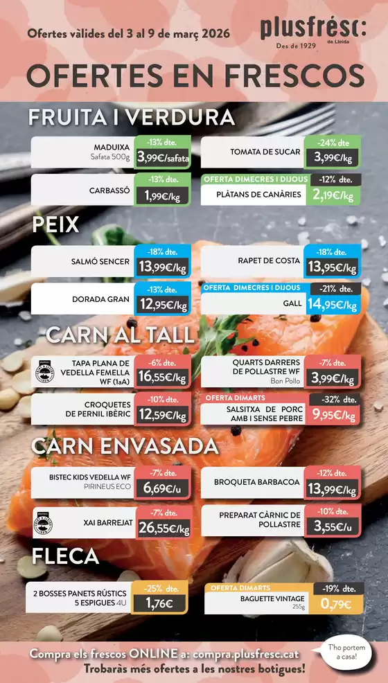 Catálogo Plusfresc | Ofertes De Productes Frescos | 2026-03-03T00:00:00.000Z - 2026-03-09T00:00:00.000Z