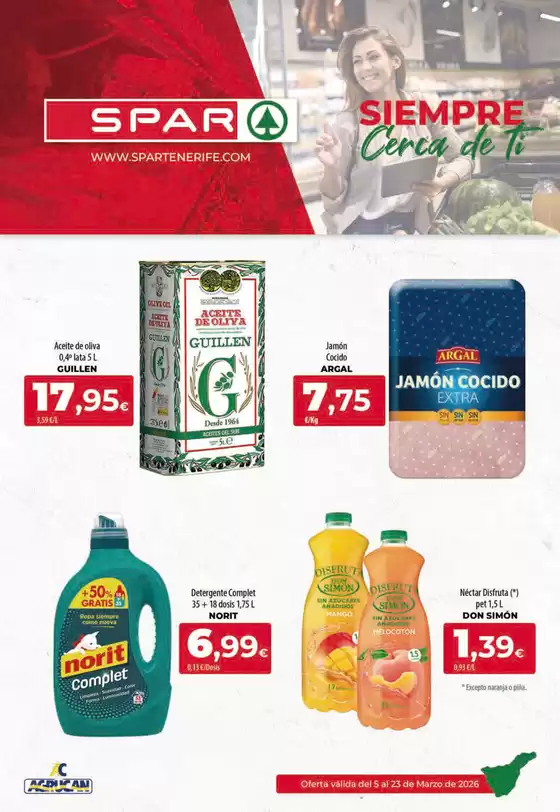 Catálogo Spar Tenerife en Colunga | Oferta válida del 5 al 23 de Marzo de 2026 | 2026-03-09T00:00:00.000Z - 2026-03-23T00:00:00.000Z