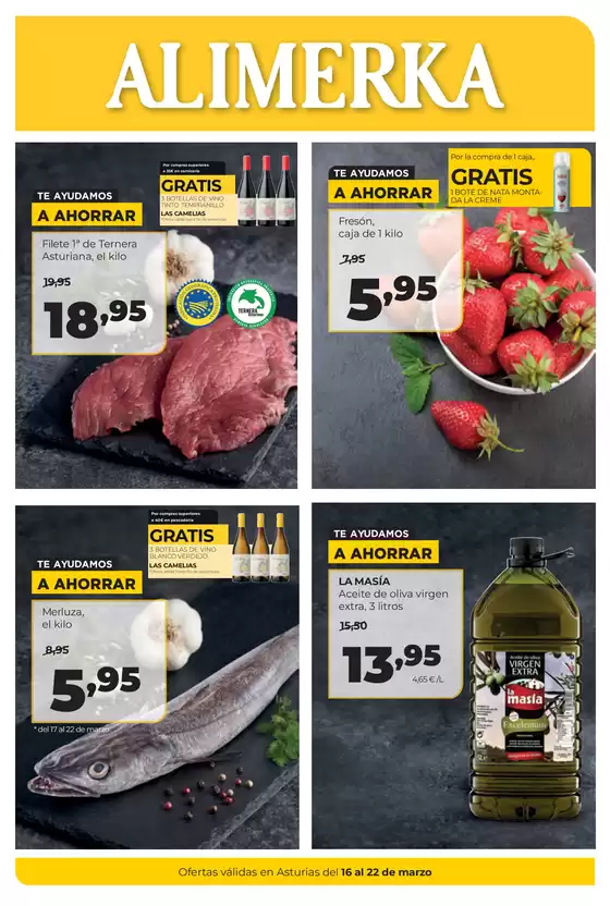 Catálogo Alimerka en Segorbe | Ofertas válidas en Asturias del 16 al 22 de marzo | 2026-03-16T00:00:00.000Z - 2026-03-22T00:00:00.000Z
