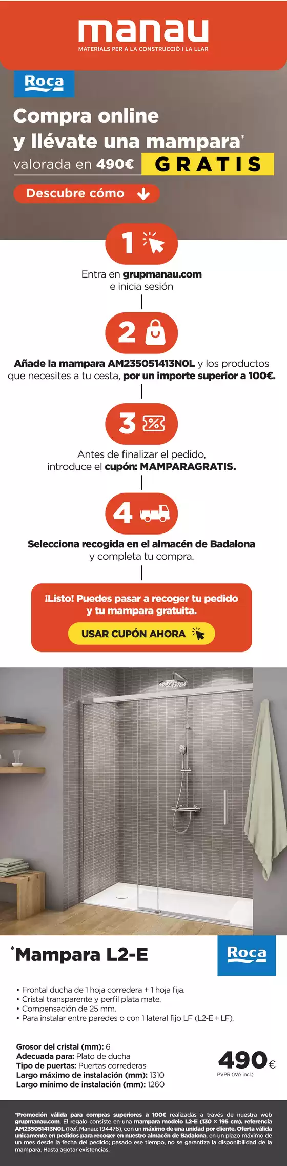 Catálogo Manau en Palma de Mallorca | Como conseguir una mampara gratis | 2026-03-17T00:00:00.000Z - 2026-03-31T00:00:00.000Z