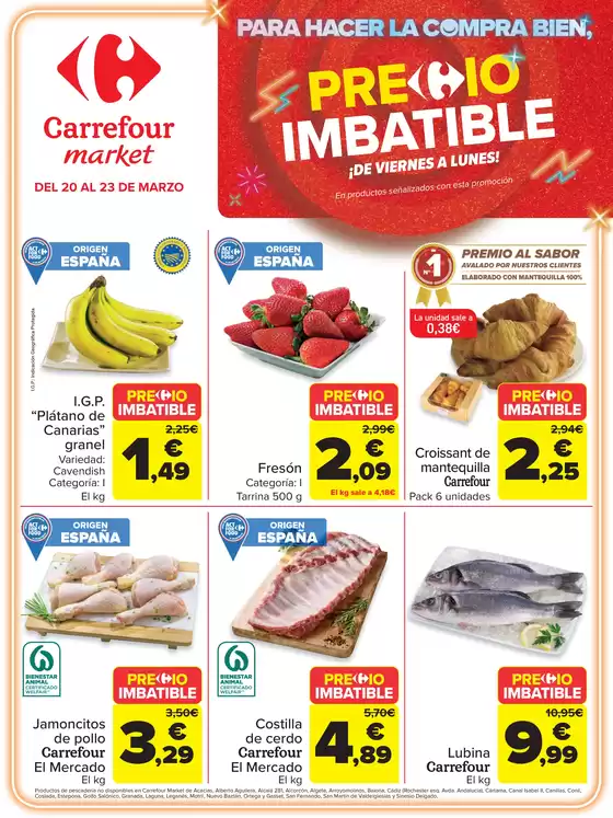 Catálogo Carrefour Market en Alfafar | PRECIO IMBATIBLE | 2026-03-20T00:00:00.000Z - 2026-03-23T00:00:00.000Z