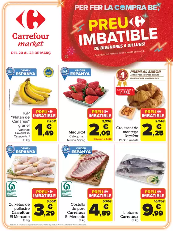 Catálogo Carrefour Market en Girona | Preu imbatible | 2026-03-20T00:00:00.000Z - 2026-03-23T00:00:00.000Z