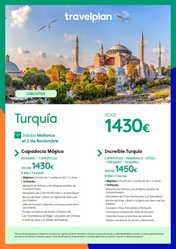 Catálogo Travelplan en San Sebastián de los Reyes | Turquía Salidas Mallorca el 2 de Noviembre | 2026-11-02T00:00:00.000Z - 2026-11-02T00:00:00.000Z