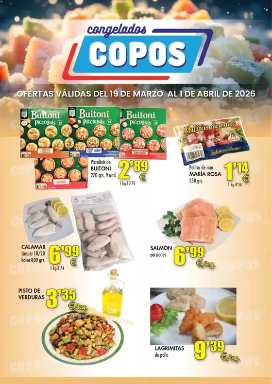 Catálogo Congelados Copos en Villabona | Ofertas válidas del 19 de marzo al 1 de abril de 2026 | 2026-03-19T00:00:00.000Z - 2026-04-01T00:00:00.000Z