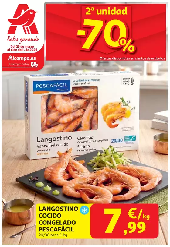 Catálogo Alcampo en Utrillas | Alcampo Supermercado - 2ª udad -70% | 2026-03-25T00:00:00.000Z - 2026-04-06T00:00:00.000Z