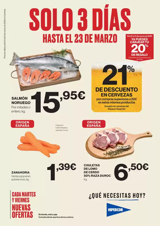Catálogo Hipercor en Cúllar | Precios válidos del 20 al 23 de marzo de 2026 en Canarias. | 2026-03-20T00:00:00.000Z - 2026-03-23T00:00:00.000Z