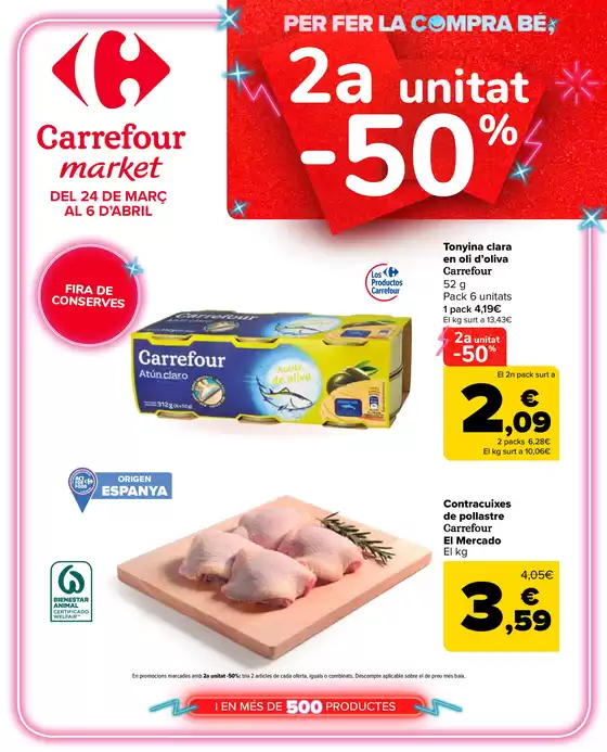 Catálogo Carrefour Market en Neda | 2a unitat -50% | 2026-03-24T00:00:00.000Z - 2026-04-06T00:00:00.000Z