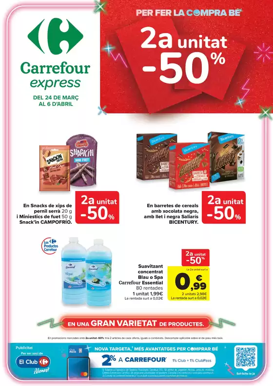 Catálogo Carrefour Express en Santa Cruz de Tenerife | 2a unitat -50% | 2026-03-24T00:00:00.000Z - 2026-04-06T00:00:00.000Z