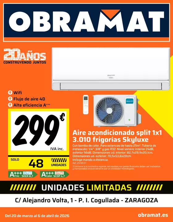 Catálogo Obramat en Torrent | Folleto Obramat Zaragoza | 2026-03-20T00:00:00.000Z - 2026-04-06T00:00:00.000Z