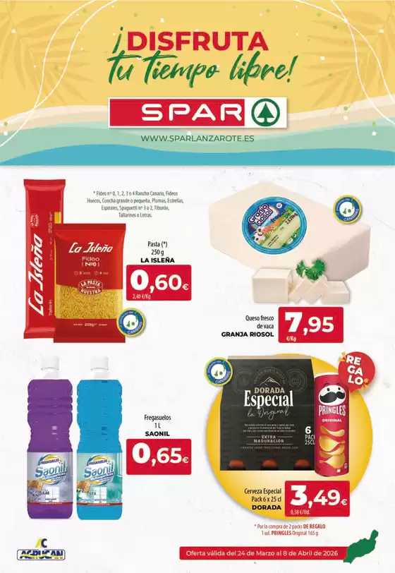 Catálogo SPAR Lanzarote en Lorca | Oferta válida del 24 de Marzo al 8 de Abril de 2026 | 2026-03-24T00:00:00.000Z - 2026-04-08T00:00:00.000Z