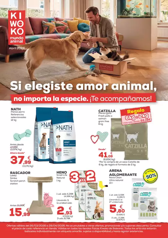 Catálogo Kiwoko en Tomares | Si elegiste amor animal, no importa la especie. ¡Te acompañamos! | 2026-03-26T00:00:00.000Z - 2026-04-28T00:00:00.000Z