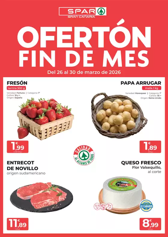 Catálogo SPAR Gran Canaria en Sanxenxo | Ofertón Fin De Mes | 2026-03-26T00:00:00.000Z - 2026-03-30T00:00:00.000Z