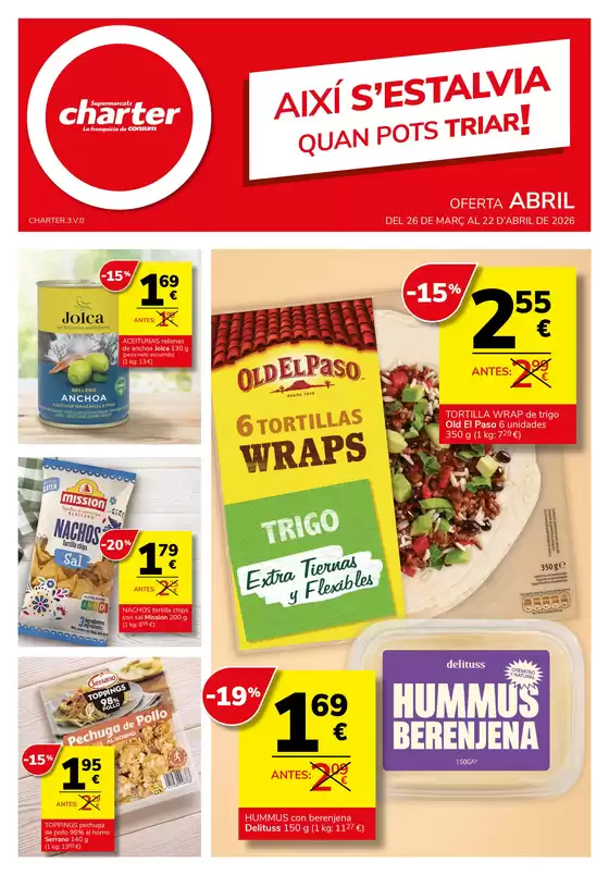 Catálogo Supermercados Charter en Sonseca | Oferta Abril | 2026-03-26T00:00:00.000Z - 2026-04-22T00:00:00.000Z