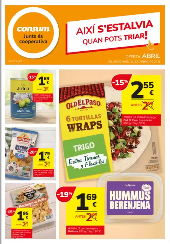 Catálogo Consum en Sonseca | Oferta Abril | 2026-03-26T00:00:00.000Z - 2026-04-22T00:00:00.000Z