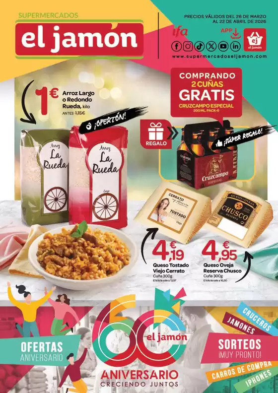 Catálogo Supermercados El Jamón en Sant Cugat del Vallès | Precios Válidos Del 26 De Marzo Al 22 De Abril De 2026 | 2026-03-26T00:00:00.000Z - 2026-04-22T00:00:00.000Z