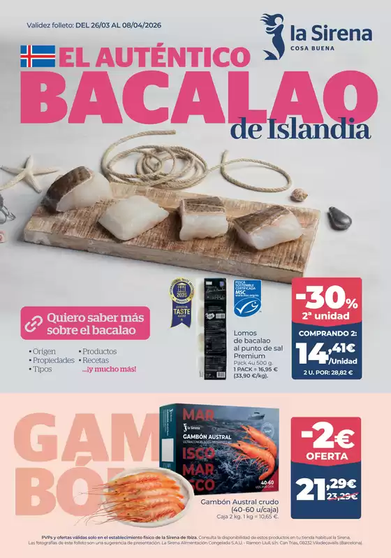 Catálogo La Sirena en Sant Cugat del Vallès | Del 26/03 Al 08/04/2026 | 2026-03-26T00:00:00.000Z - 2026-04-08T00:00:00.000Z