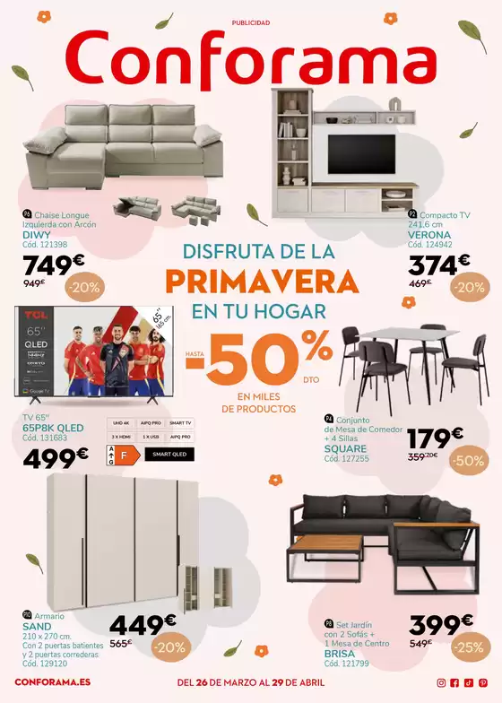 Catálogo Conforama en Fuente el Saz de Jarama | Disfruta de la primavera en tu hogar | 2026-03-26T00:00:00.000Z - 2026-04-29T00:00:00.000Z