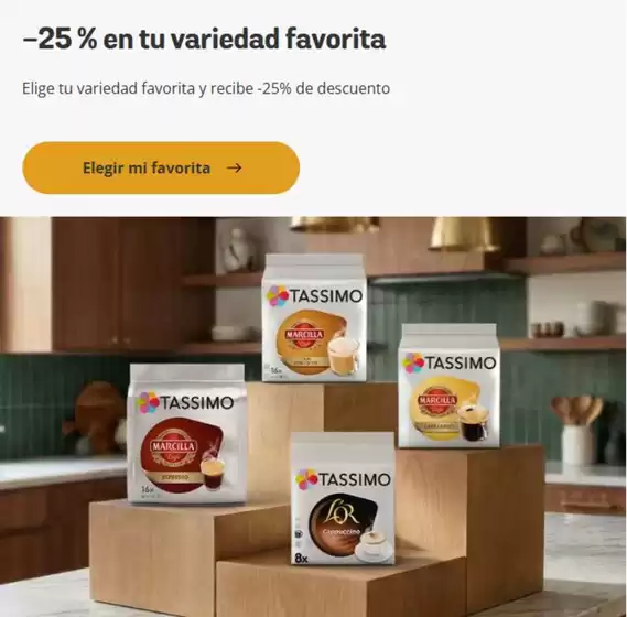 Catálogo Tassimo en Oviedo | -25% en tu variedad favorita | 2026-03-27T00:00:00.000Z - 2026-04-09T00:00:00.000Z
