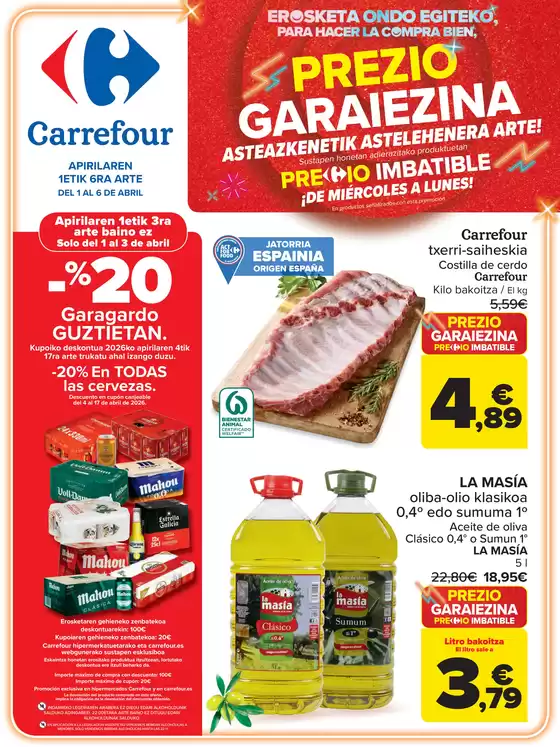 Catálogo Carrefour en Erandio | PRECIO IMBATIBLE | 2026-04-01T00:00:00.000Z - 2026-04-06T00:00:00.000Z