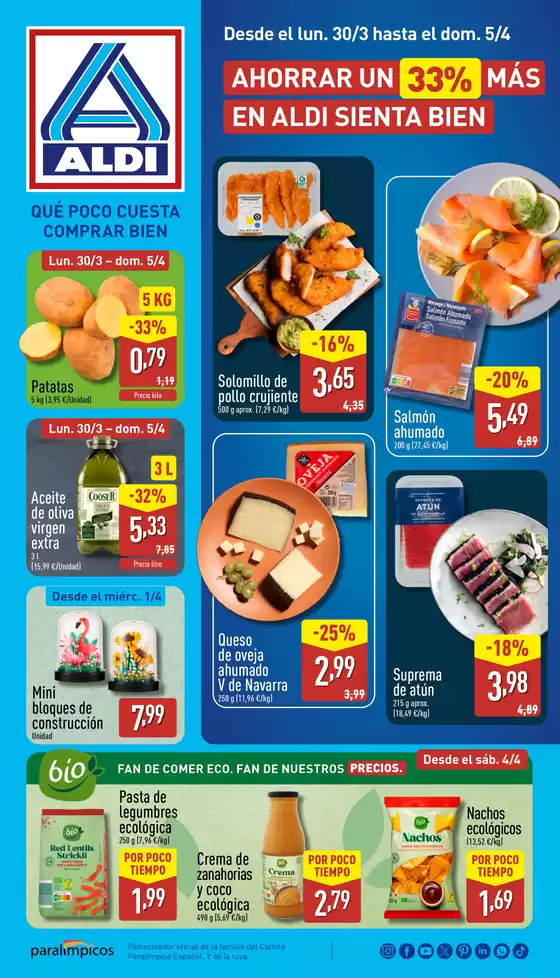 Catálogo ALDI en Zarautz | Ahorra un 33% más en Aldi sienta bien  | 2026-03-30T00:00:00.000Z - 2026-04-05T00:00:00.000Z