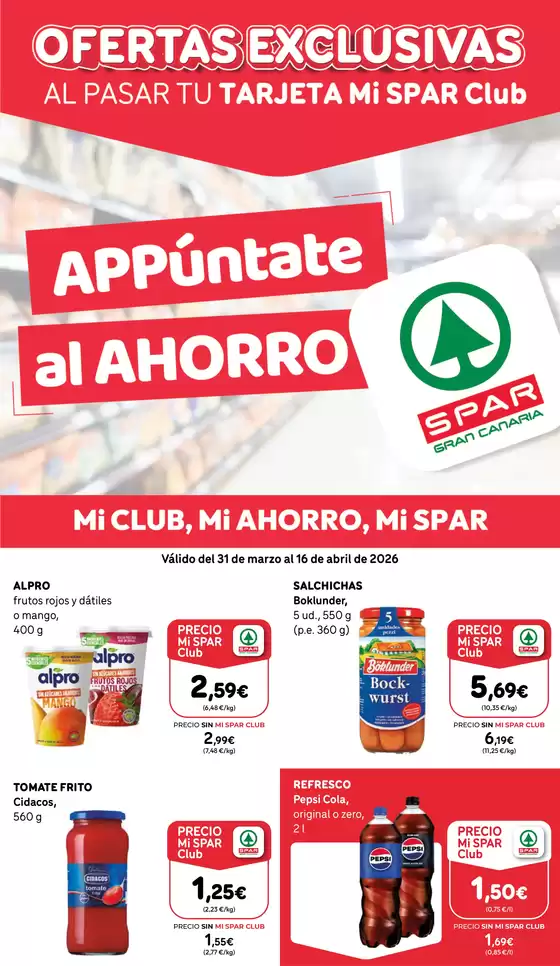 Catálogo SPAR Gran Canaria | Válido del 31 de marzo al 16 de abril de 2026 | 2026-03-31T00:00:00.000Z - 2026-04-16T00:00:00.000Z