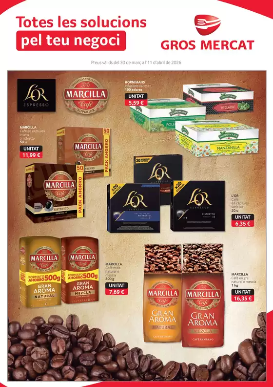 Catálogo Gros Mercat en Bonares | Totes les solucions pel teu negoci | 2026-03-31T00:00:00.000Z - 2026-04-11T00:00:00.000Z
