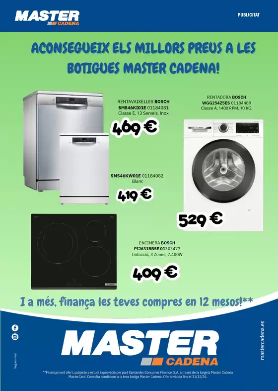 Catálogo Master Cadena en Valencia | Aconsegueix Els Millors Preus A Les Botigues Master Cadena! | 2026-04-01T00:00:00.000Z - 2026-12-31T00:00:00.000Z